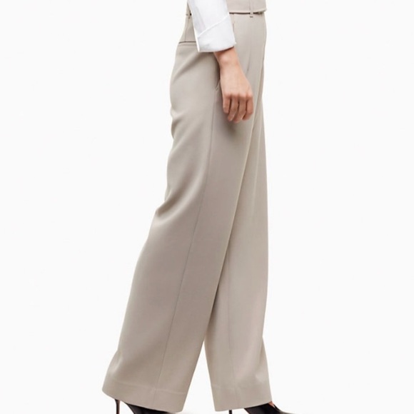 Aritzia Taupe High-Rise Belted Pants - Picture 4 of 12
